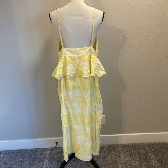 Future Collective Jenny K Lopez Yellow Empire Waist Maxi Dress NWT Sz 17 - Picture 3 of 9